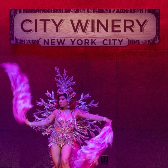 Cabaret Costume Silver Magenta 5-Piece - Picture 6 of 12